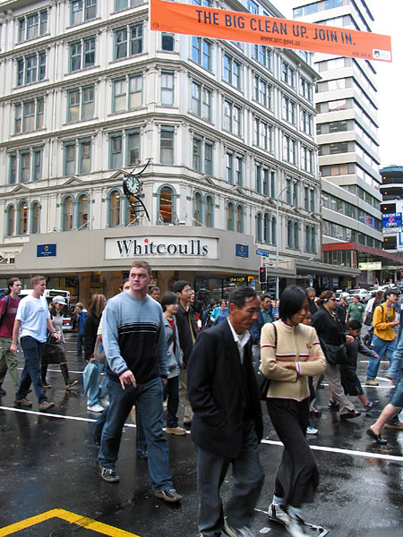 The big clean up. Join in, Queen St, Auckland, New Zealand