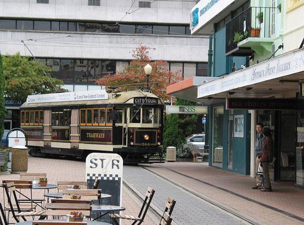 Ретро трамвай в Крайстчерче, Christchurch, New Zealand