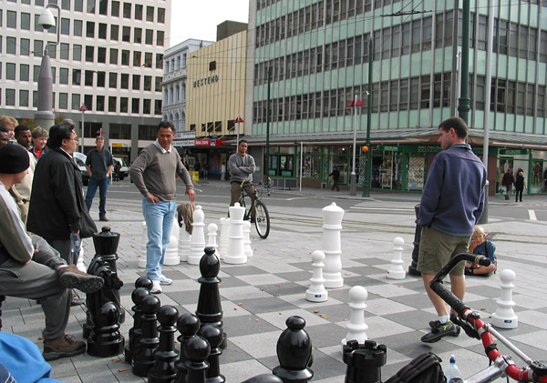 Уличные шахматы, Cathedral Square, Christchurch, New Zealand