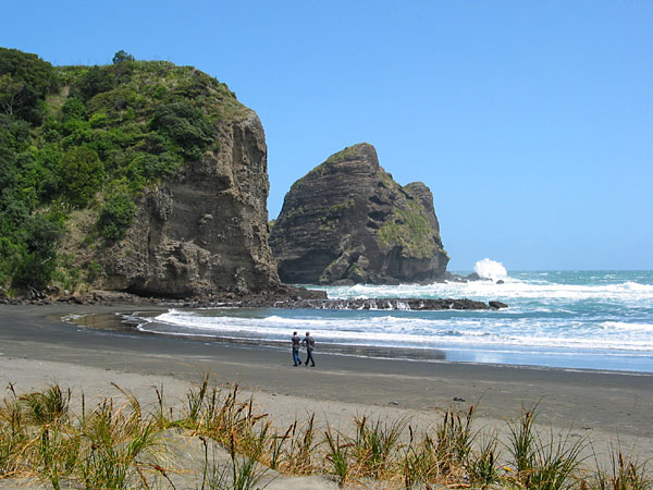 Пляж Пиха. Скалы, Окленд, Новая Зеландия (Auckland, New Zealand)